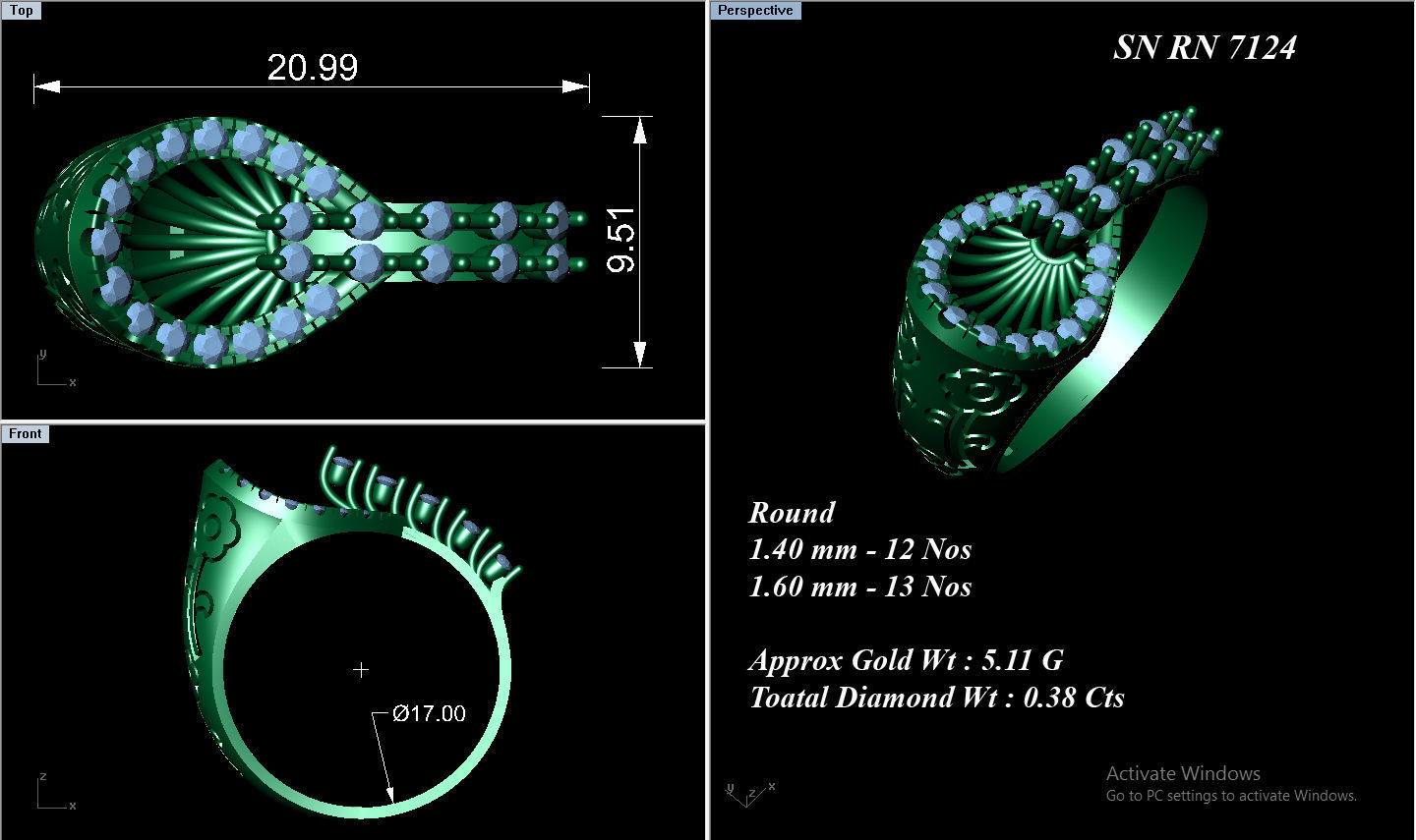 High Jewelry Cocktail Rings 3dm stl render-1 details 3D print model_1