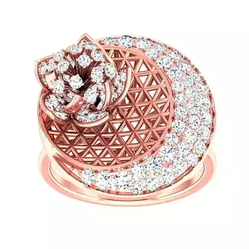 High Jewelry Cocktail Rings 3dm stl render-1 details