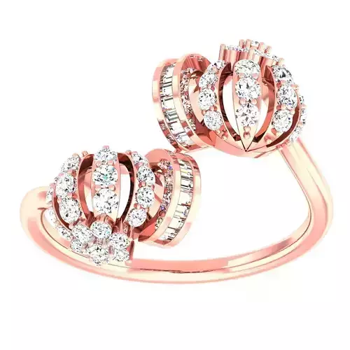 High Jewelry Cocktail Rings 3dm stl render-1 details