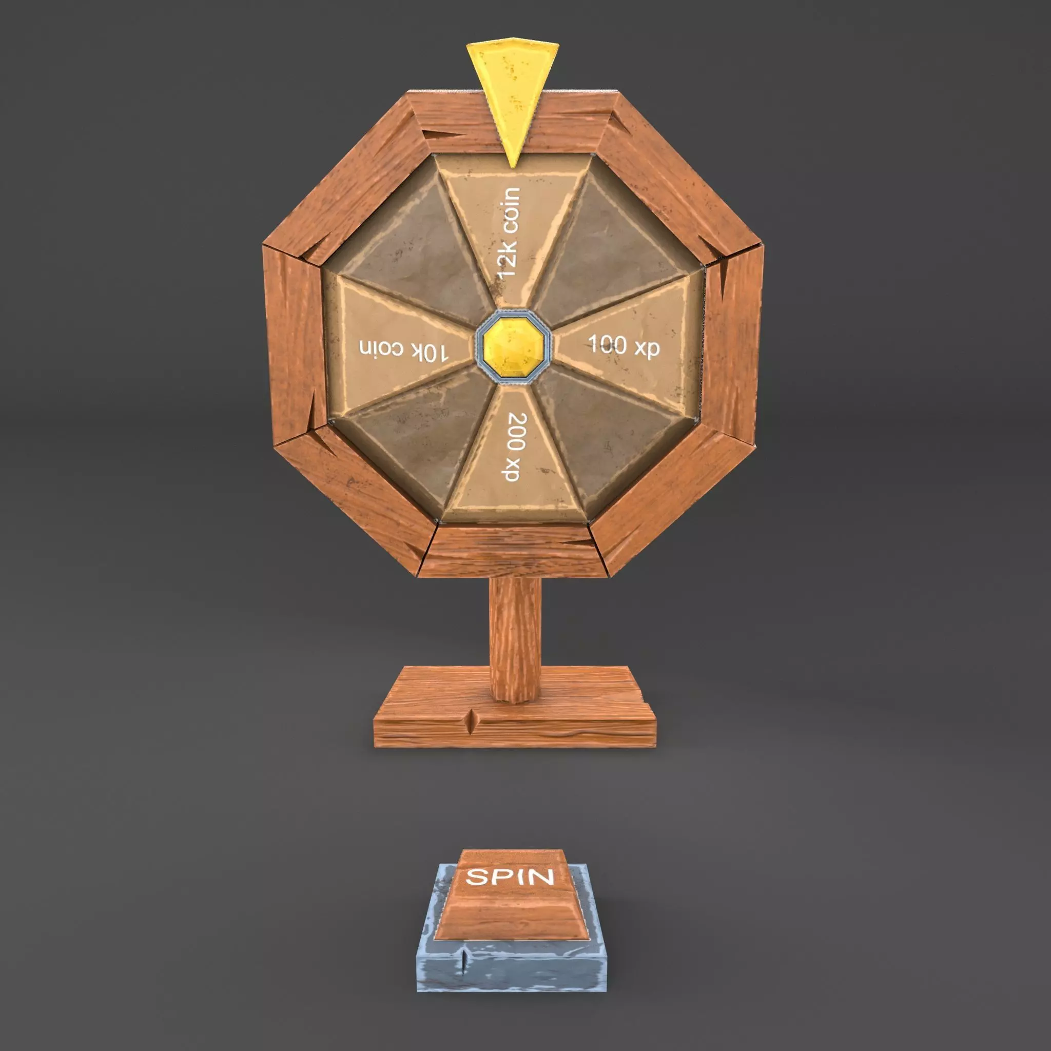 Wooden Luck Spin Free low-poly 3D model