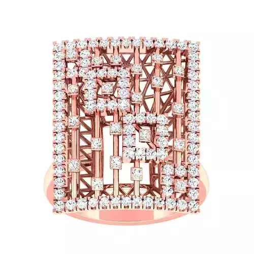 High Jewelry Cocktail Rings 3dm stl render-1 details