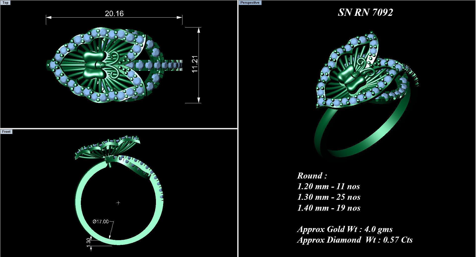 High Jewelry Cocktail Rings 3dm stl render-1 details 3D print model_1