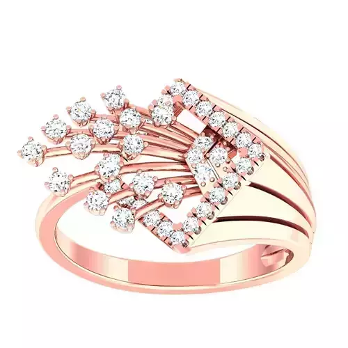 High Jewelry Cocktail Rings 3dm stl render-1 details