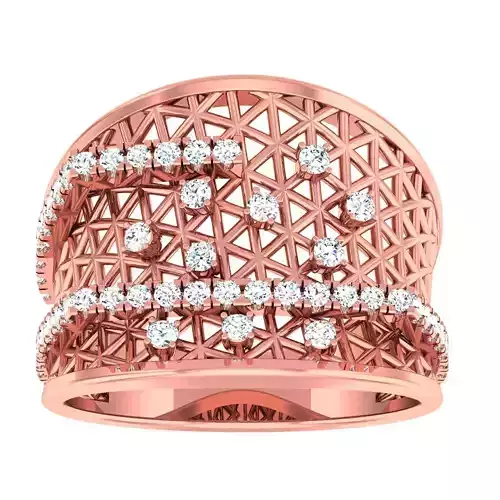 High Jewelry Cocktail Rings 3dm stl render-1 details