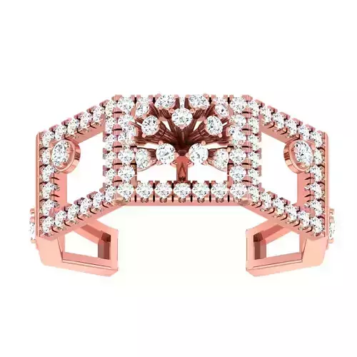 High Jewelry Cocktail Rings 3dm stl render-1 details
