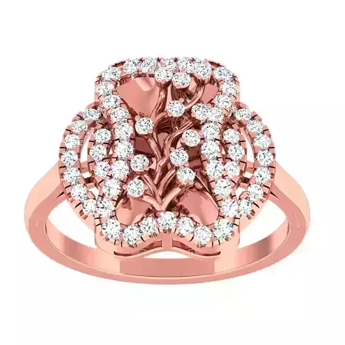 High Jewelry Cocktail Rings 3dm stl render-1 details