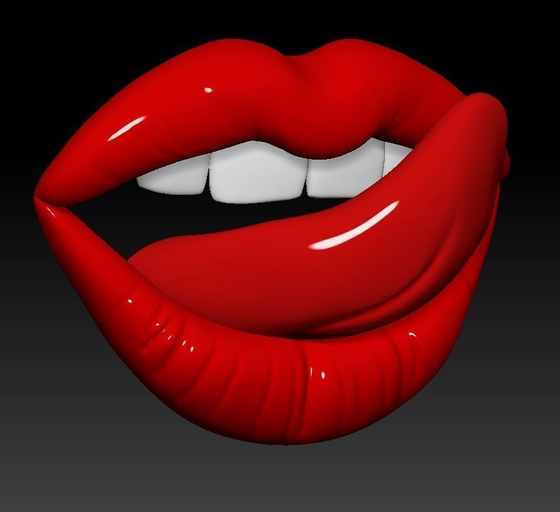 Lips Lick 3D print model_7