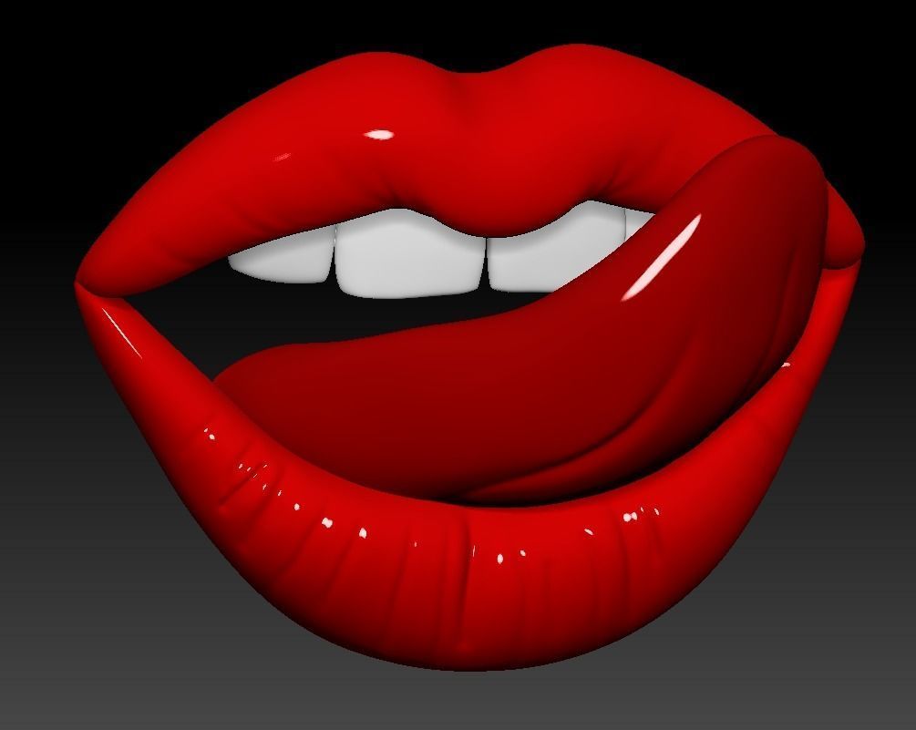 Lips Lick 3D print model_4