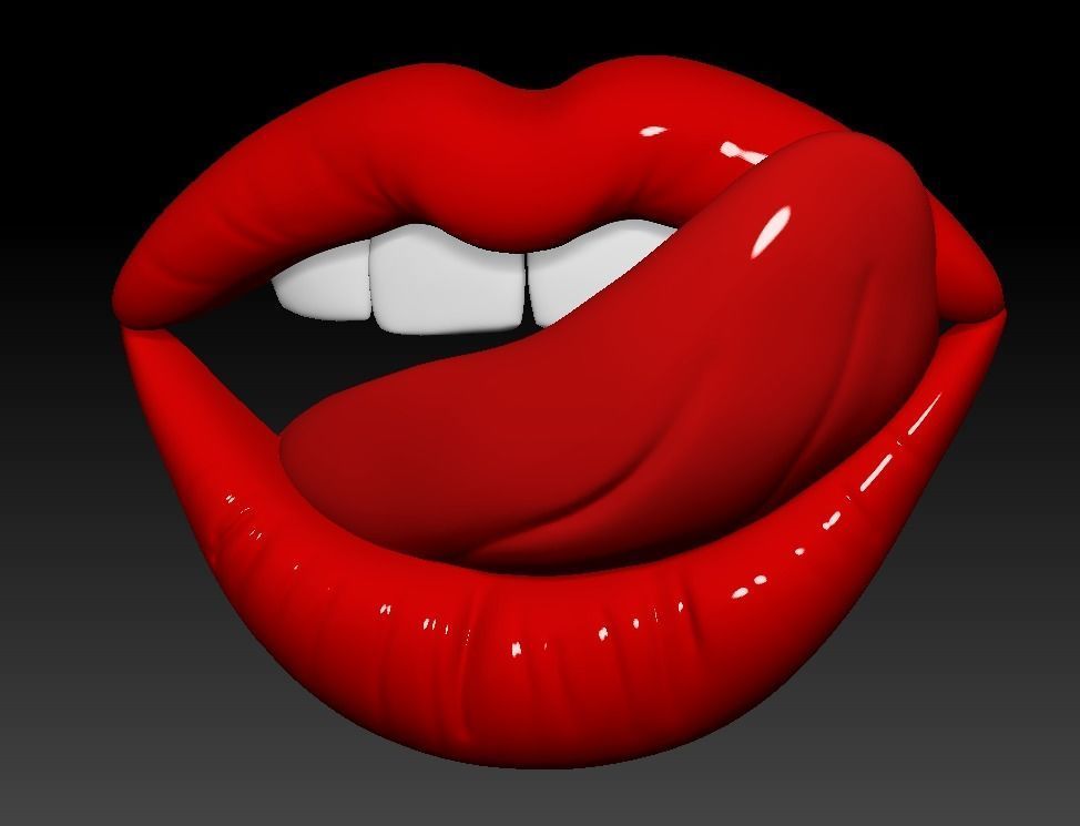 Lips Lick 3D print model_6