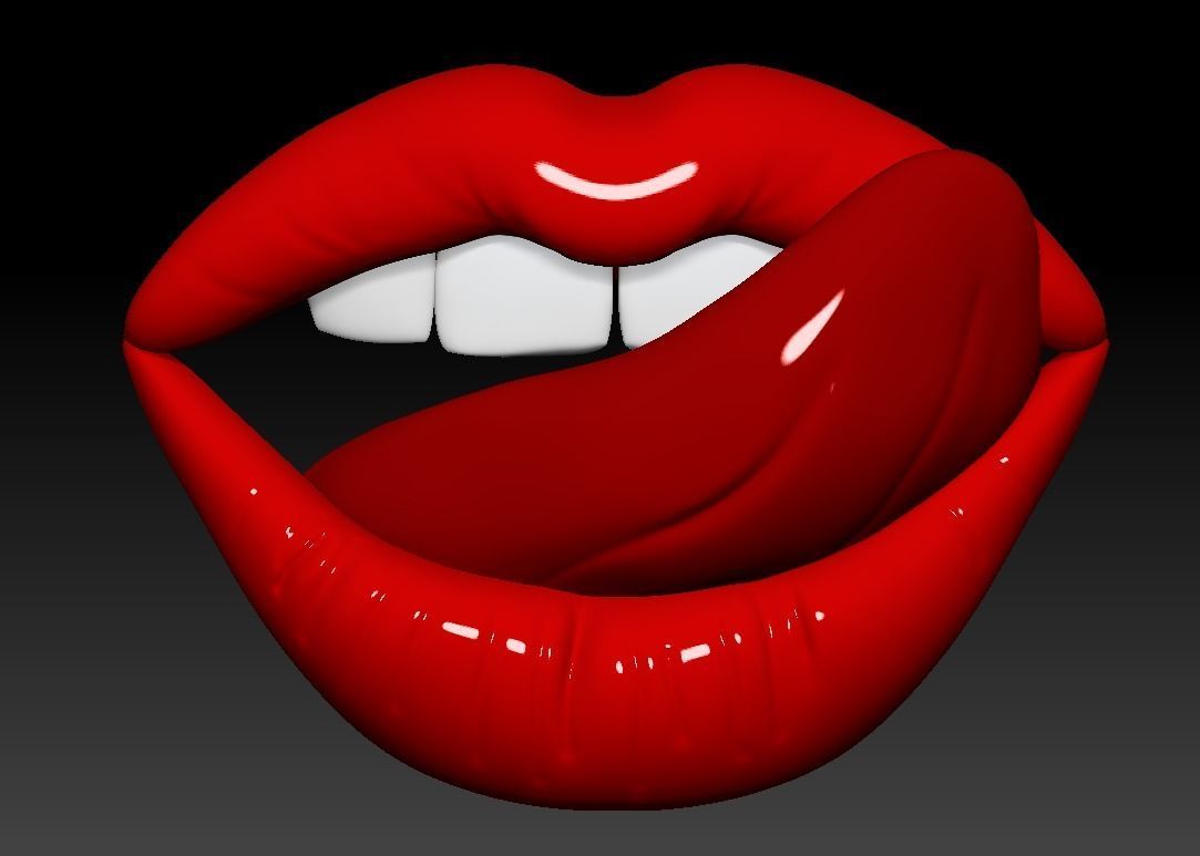 Lips Lick 3D print model_3