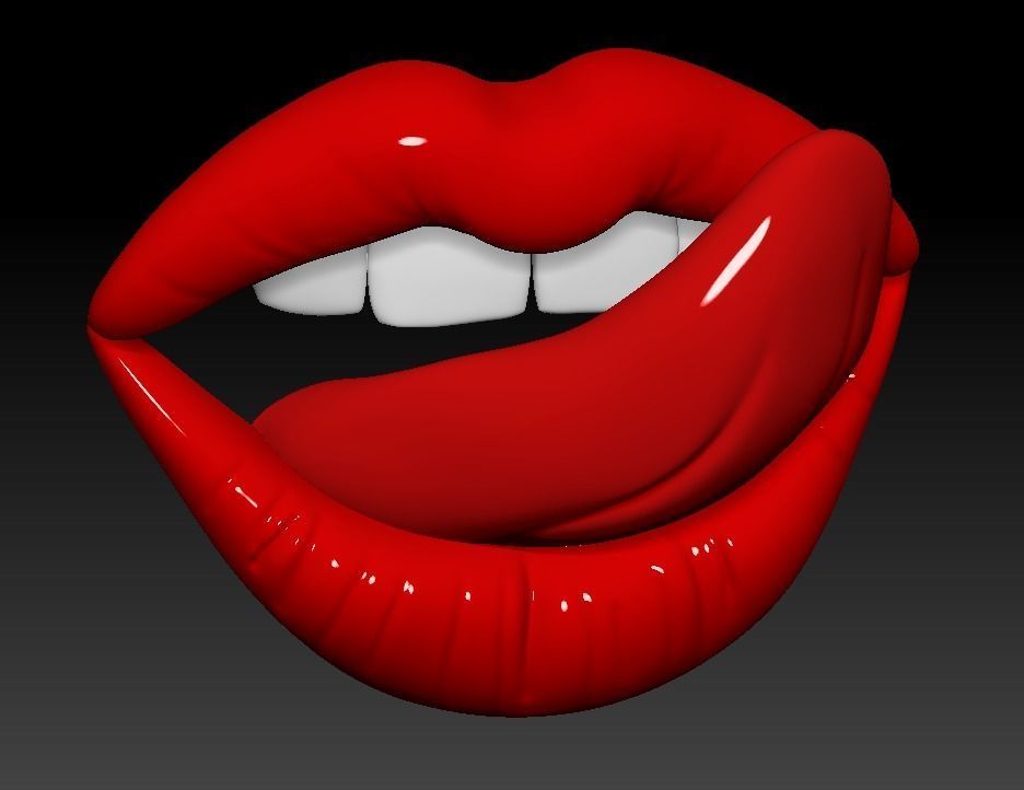 Lips Lick 3D print model_2