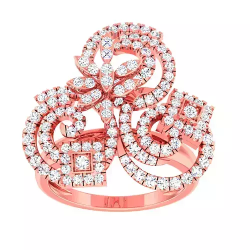 High Jewelry Cocktail Rings 3dm stl render-1 details