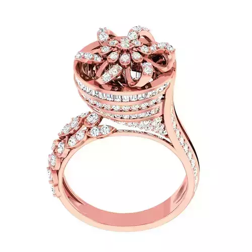 High Jewelry Cocktail Rings 3dm stl render-1 details