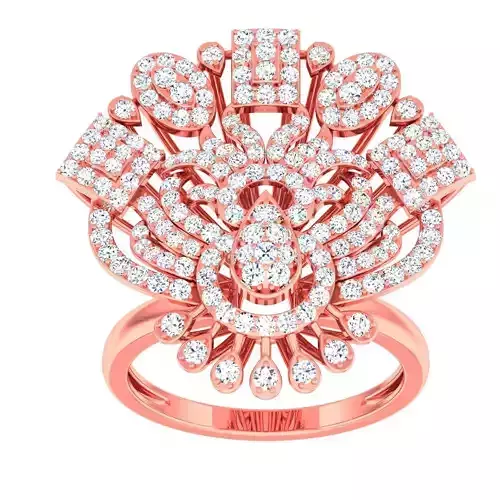 High Jewelry Cocktail Rings 3dm stl render-1 details