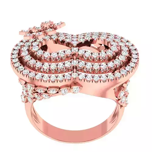High Jewelry Cocktail Rings 3dm stl render-1 details