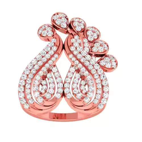 High Jewelry Cocktail Rings 3dm stl render-1 details