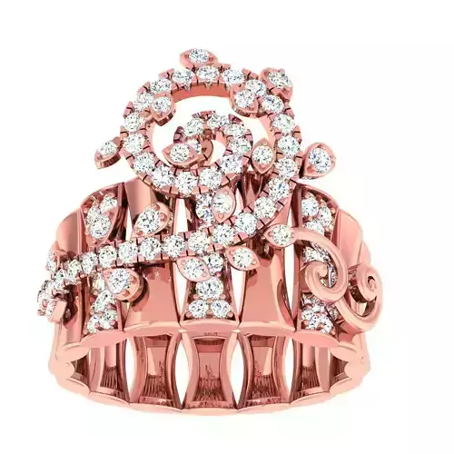 High Jewelry Cocktail Rings 3dm stl render-1 details