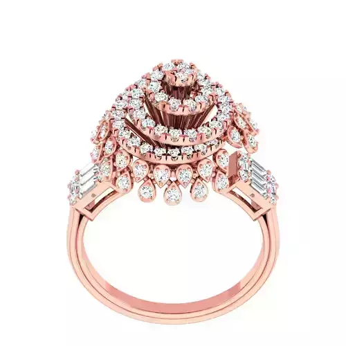 High Jewelry Cocktail Rings 3dm stl render-1 details