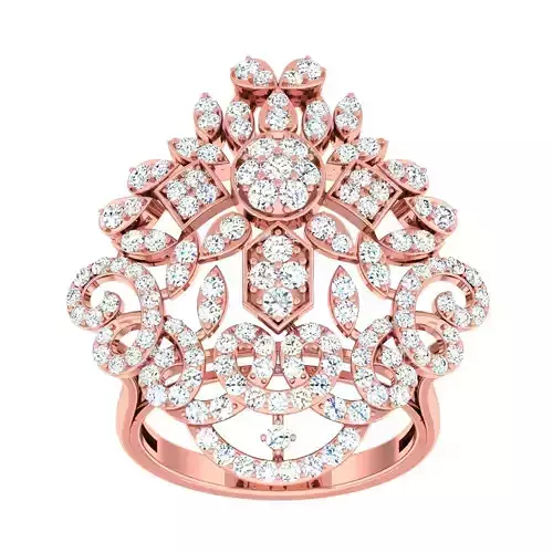 High Jewelry Cocktail Rings 3dm stl render-1 details