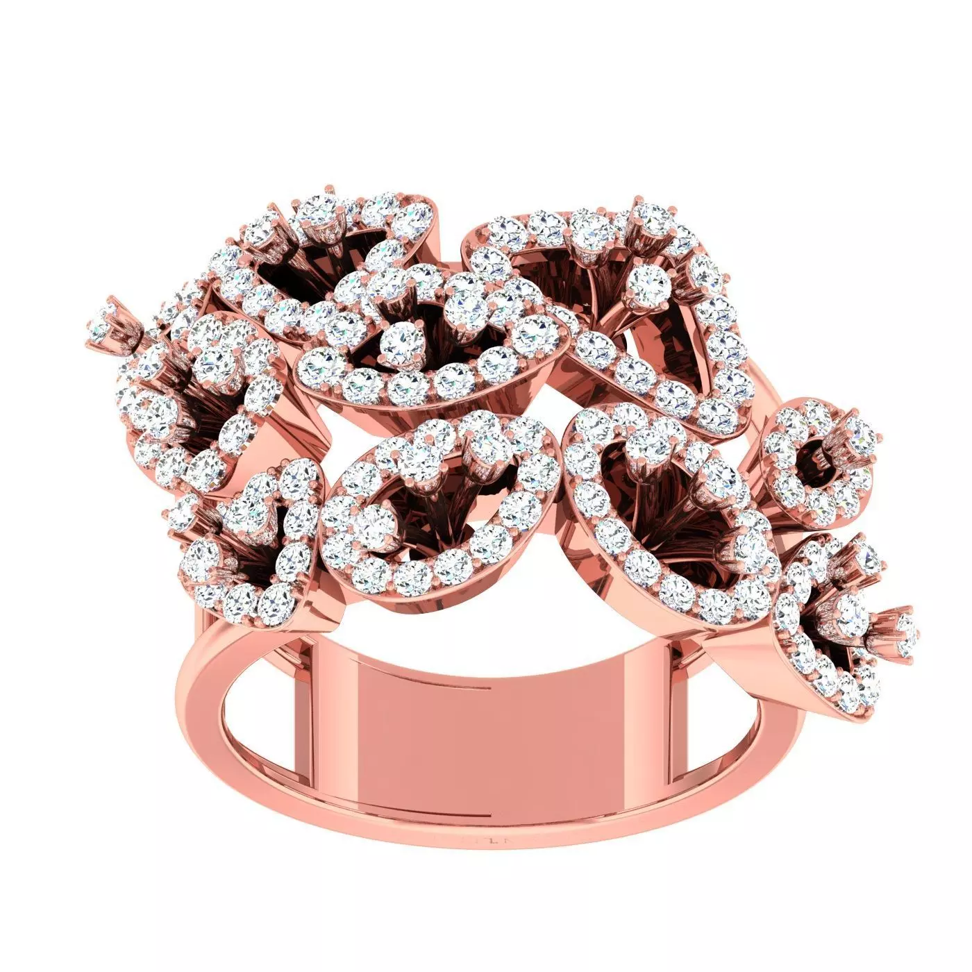 High Jewelry Cocktail Rings 3dm stl render-1 details 3D print model_0