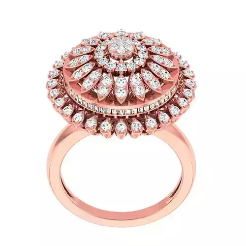 High Jewelry Cocktail Rings 3dm stl render-1 details