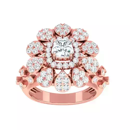 High Jewelry Cocktail Rings 3dm stl render-1 details