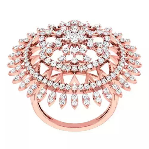 High Jewelry Cocktail Rings 3dm stl render-1 details