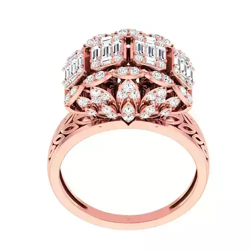 High Jewelry Cocktail Rings 3dm stl render-1 details