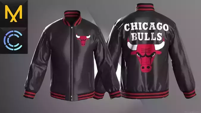Chicago Bullls Jacket Bomber OBJ FBX ZPRJ 3D model