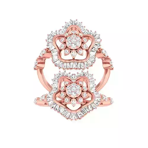 High Jewelry Cocktail Rings 3dm stl render-1 details