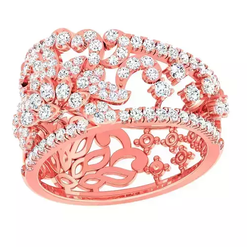 High Jewelry Cocktail Rings 3dm stl render-1 details