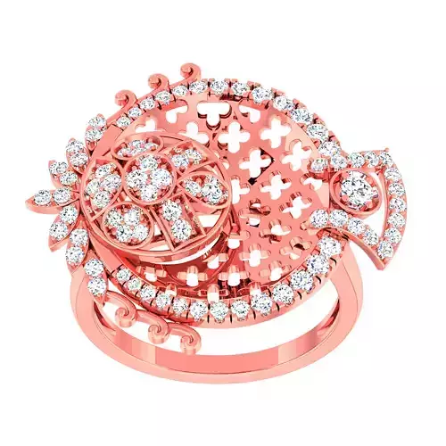 High Jewelry Cocktail Rings 3dm stl render-1 details