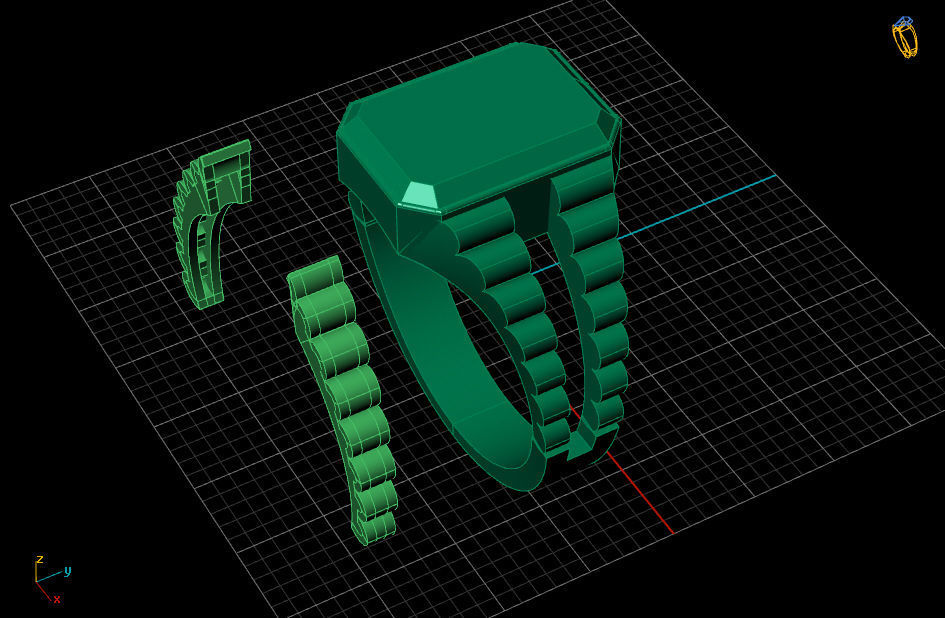 men ring  jewelry Gold  silver 3D print model_6