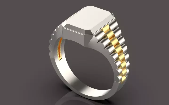men ring  jewelry Gold  silver 3D print model_0