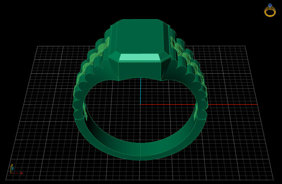 men ring  jewelry Gold  silver 3D print model_8