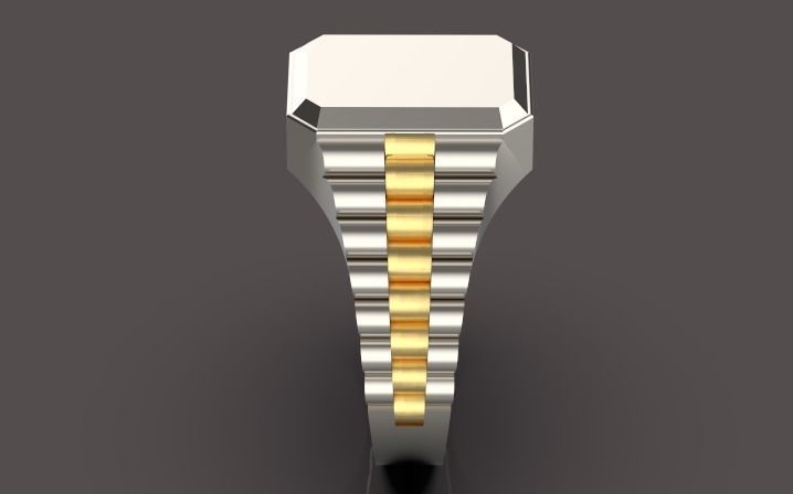 men ring  jewelry Gold  silver 3D print model_3
