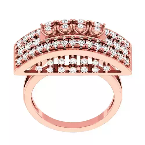High Jewelry Cocktail Rings 3dm stl render-1 details