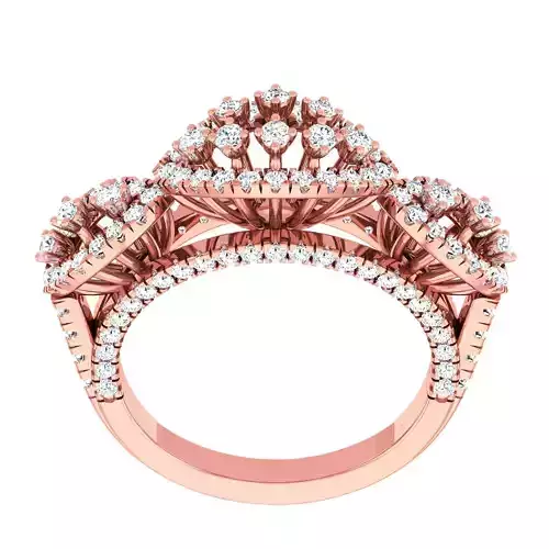 High Jewelry Cocktail Rings 3dm stl render-1 details