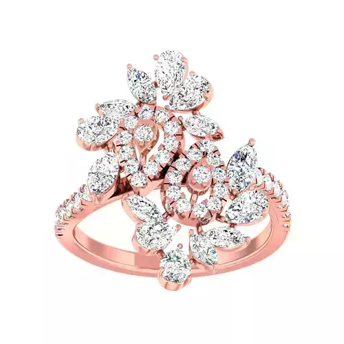 High Jewelry Cocktail Rings 3dm stl render-1 details