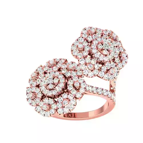 High Jewelry Cocktail Rings 3dm stl render-1 details