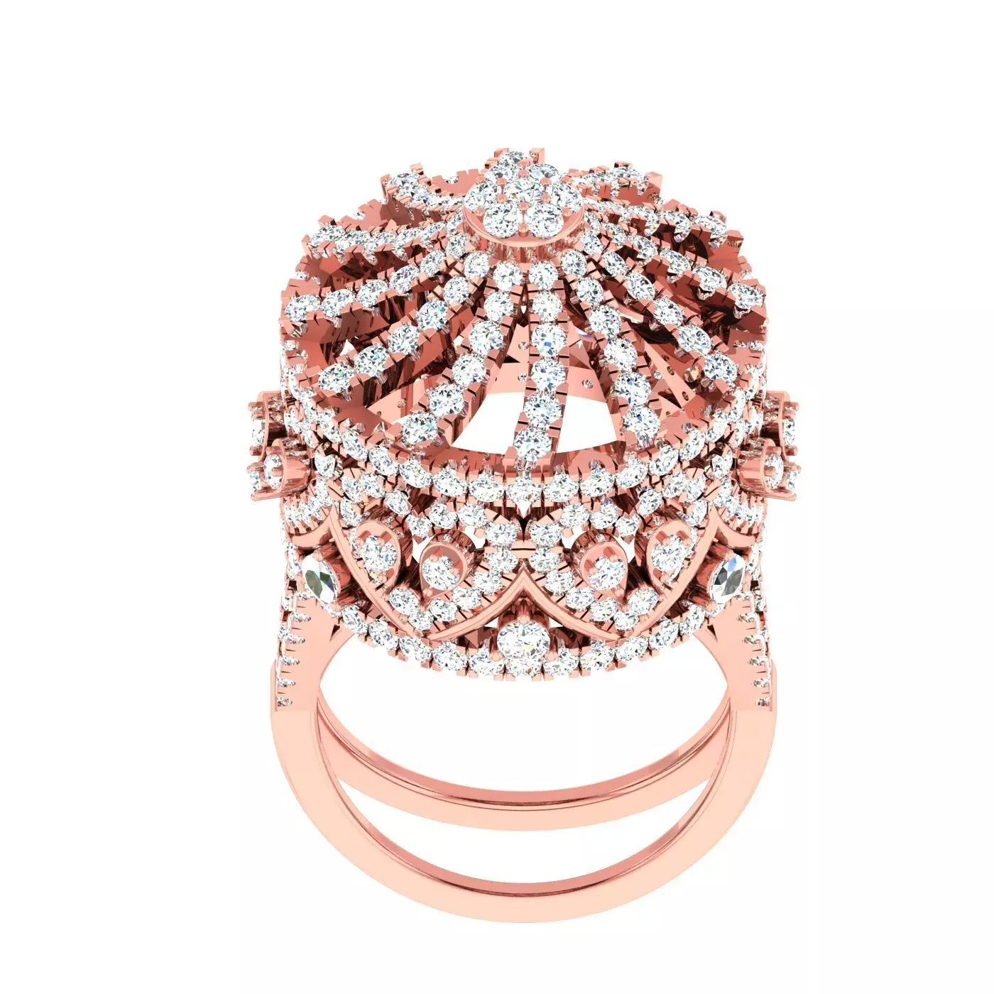 High Jewelry Cocktail Rings 3dm stl render-1 details 3D print model_0