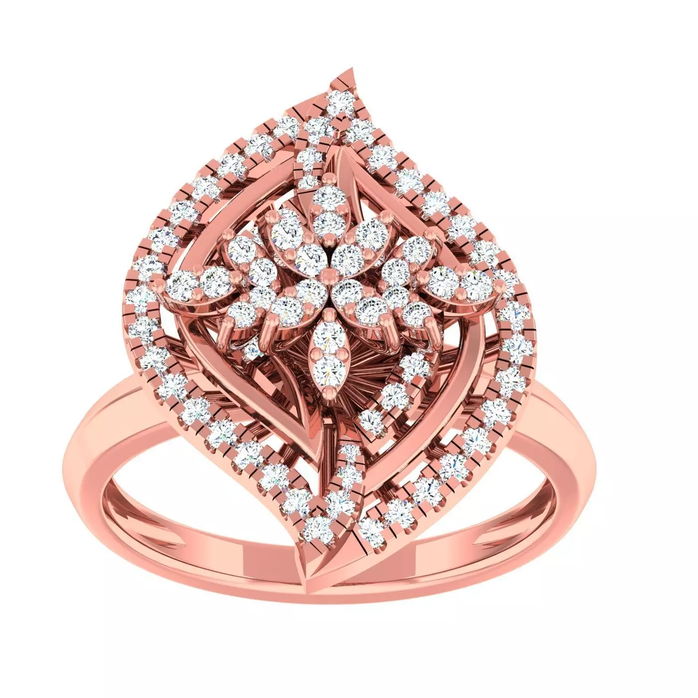 High Jewelry Cocktail Rings 3dm stl render-1 details 3D print model_0