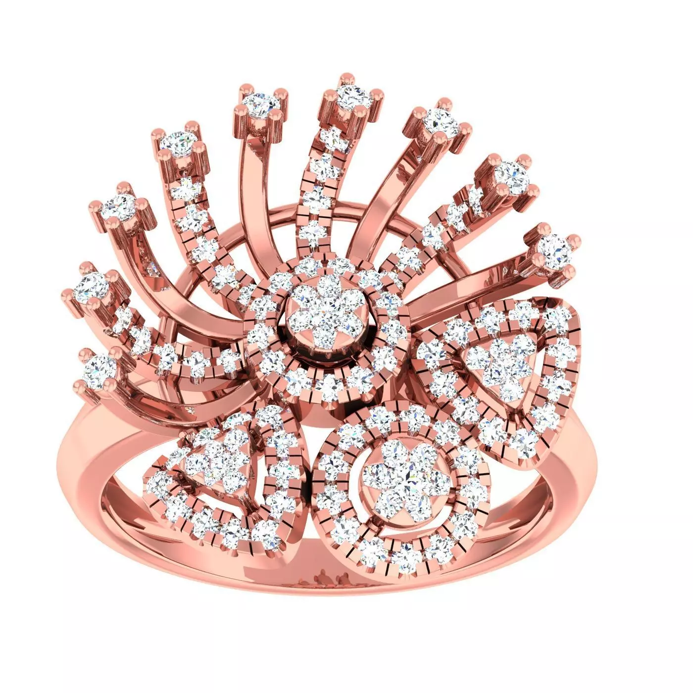 High Jewelry Cocktail Rings 3dm stl render-1 details 3D print model_0