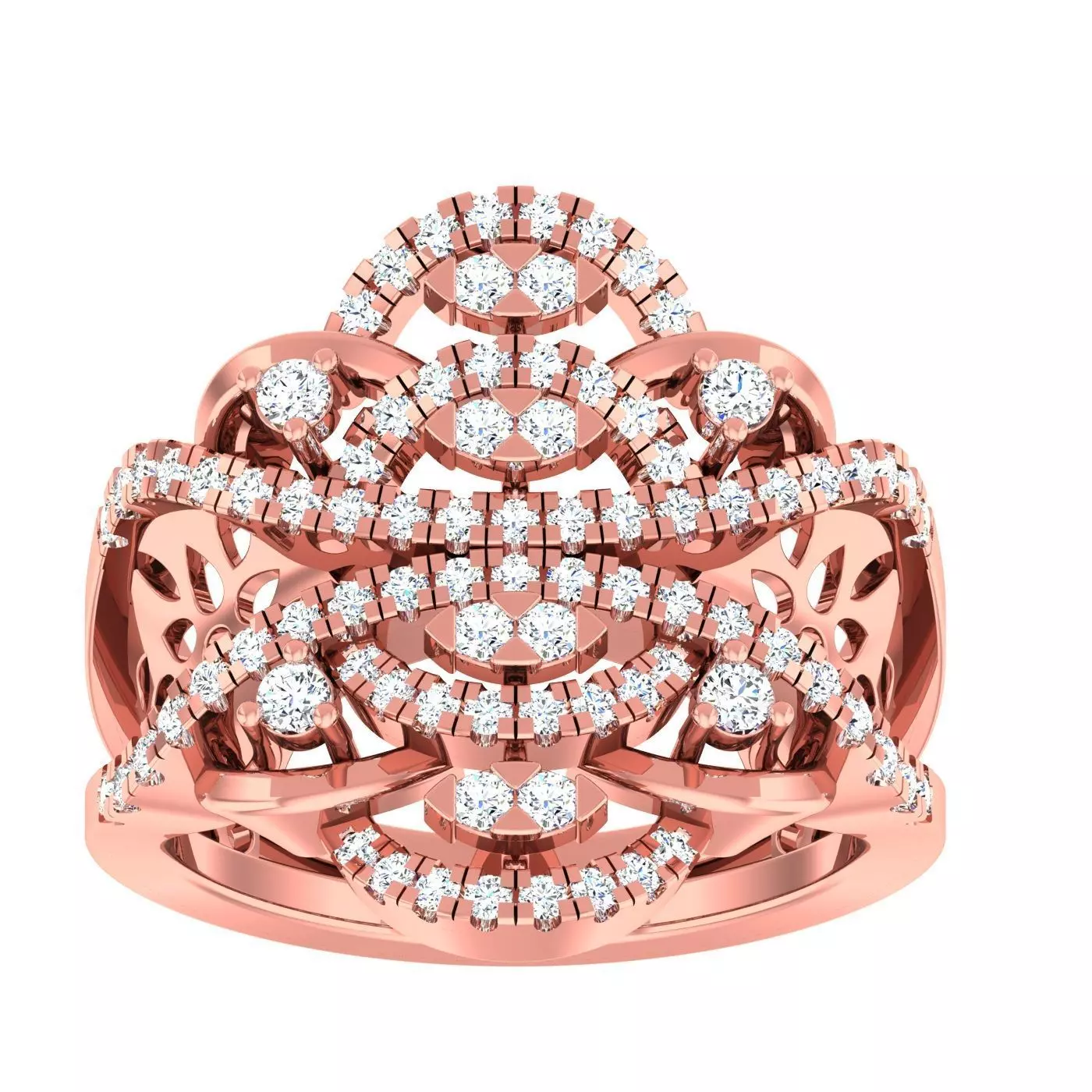 High Jewelry Cocktail Rings 3dm stl render-1 details 3D print model_0