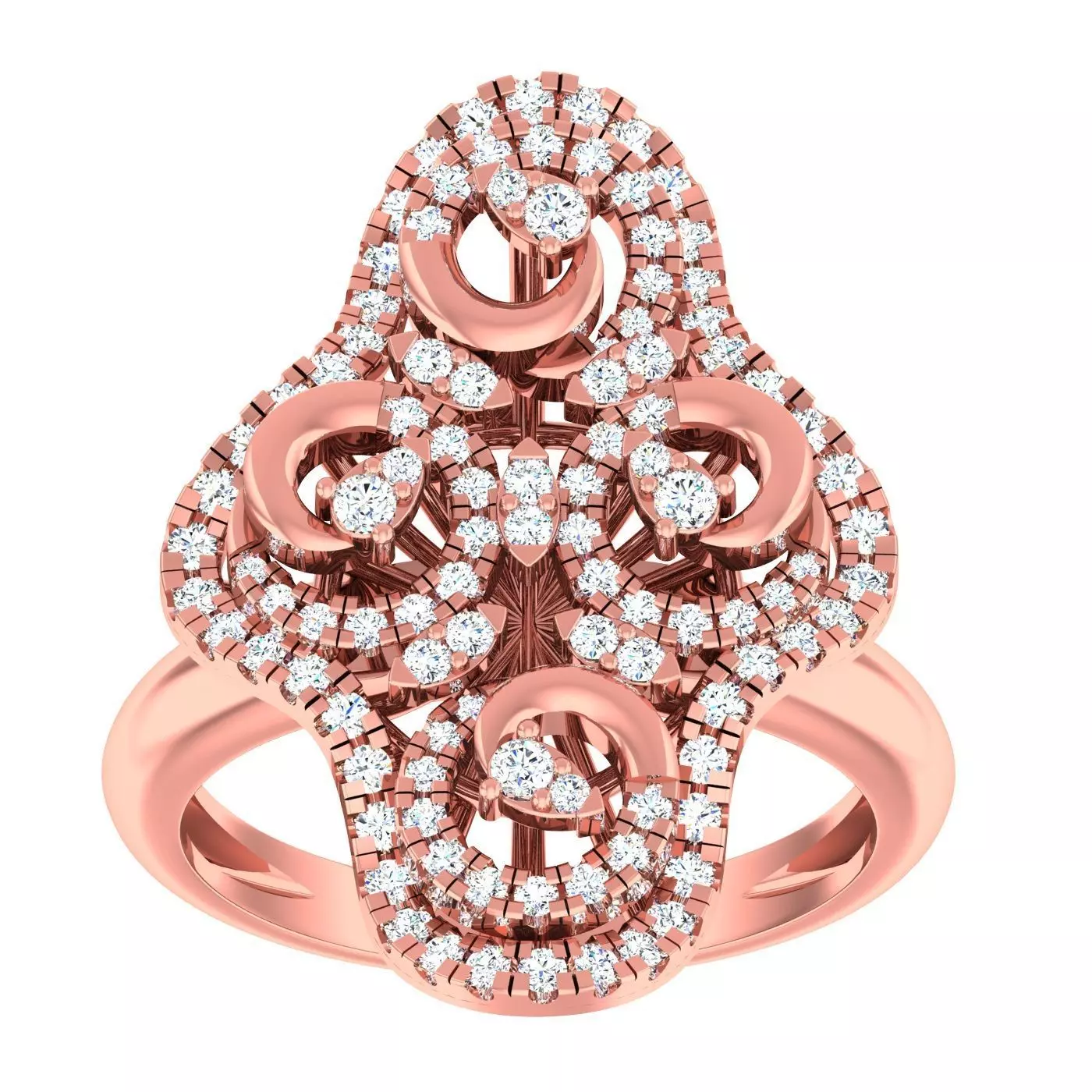 High Jewelry Cocktail Rings 3dm stl render-1 details 3D print model_0