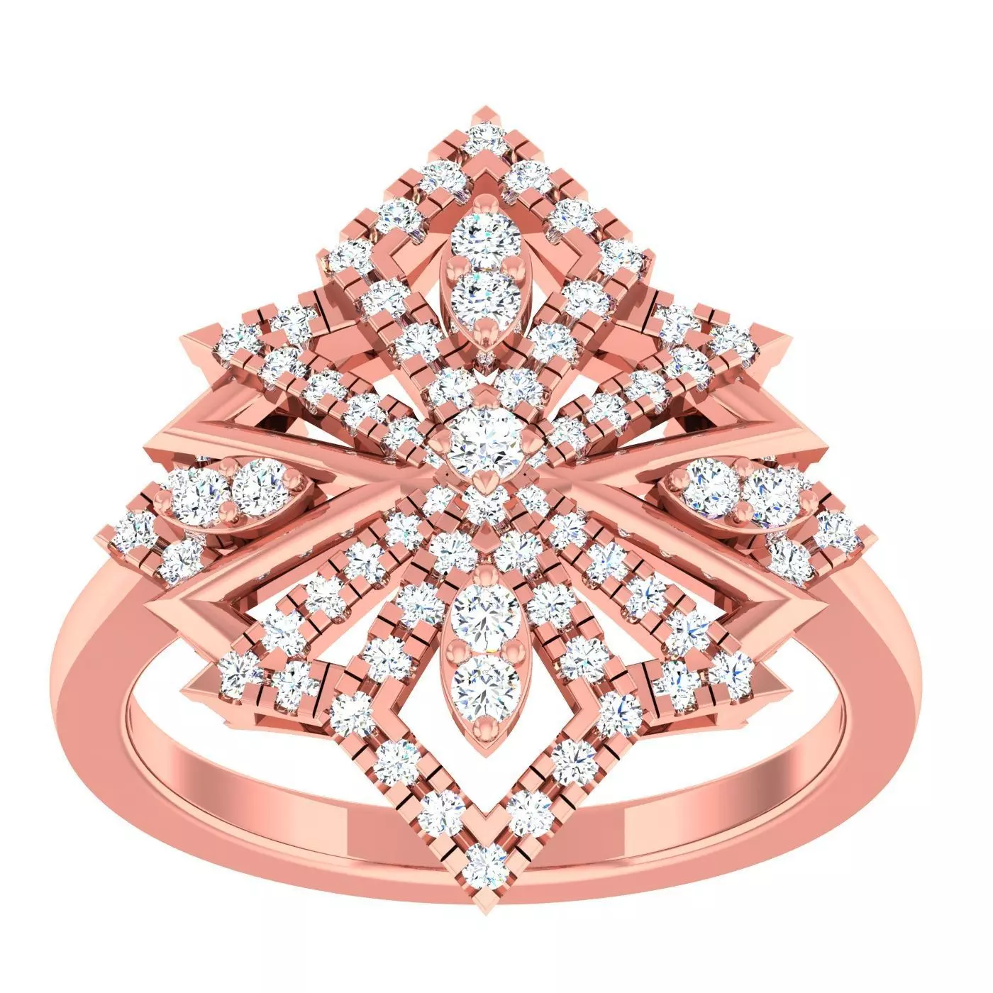 High Jewelry Cocktail Rings 3dm stl render-1 details 3D print model_0