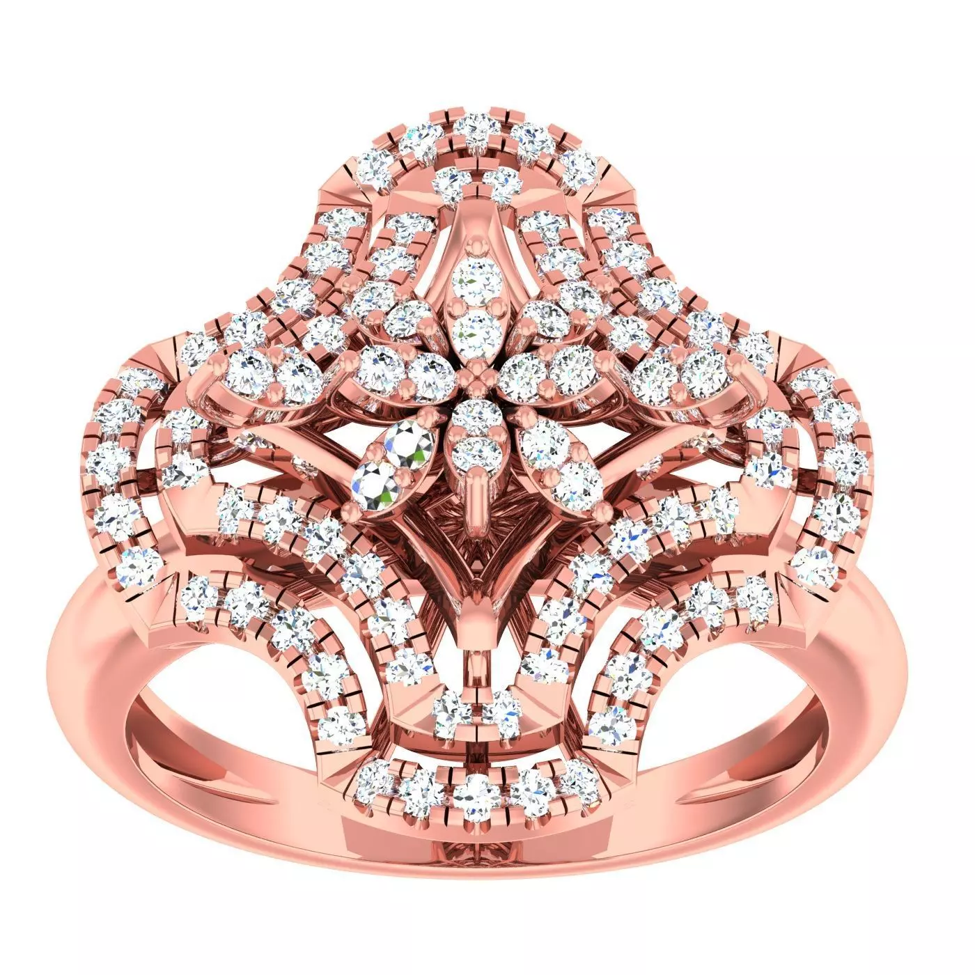 High Jewelry Cocktail Rings 3dm stl render-1 details 3D print model_0