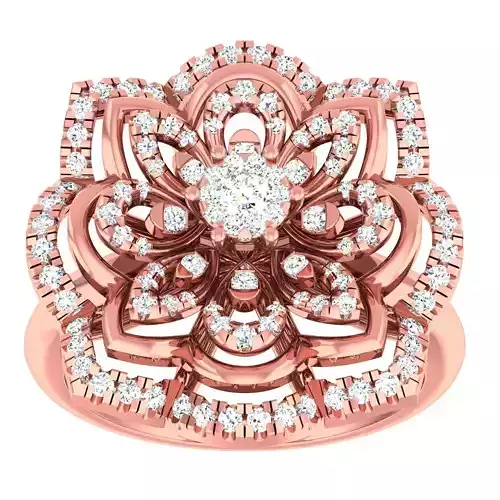 High Jewelry Cocktail Rings 3dm stl render-1 details