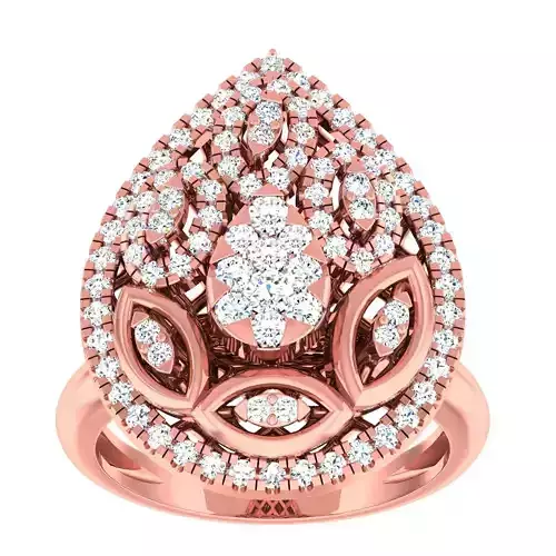 High Jewelry Cocktail Rings 3dm stl render-1 details