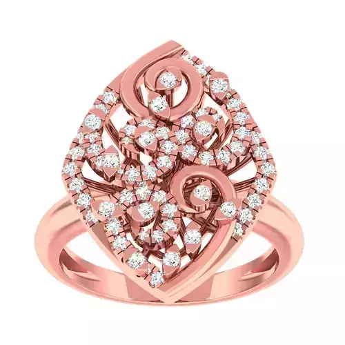 High Jewelry Cocktail Rings 3dm stl render-1 details